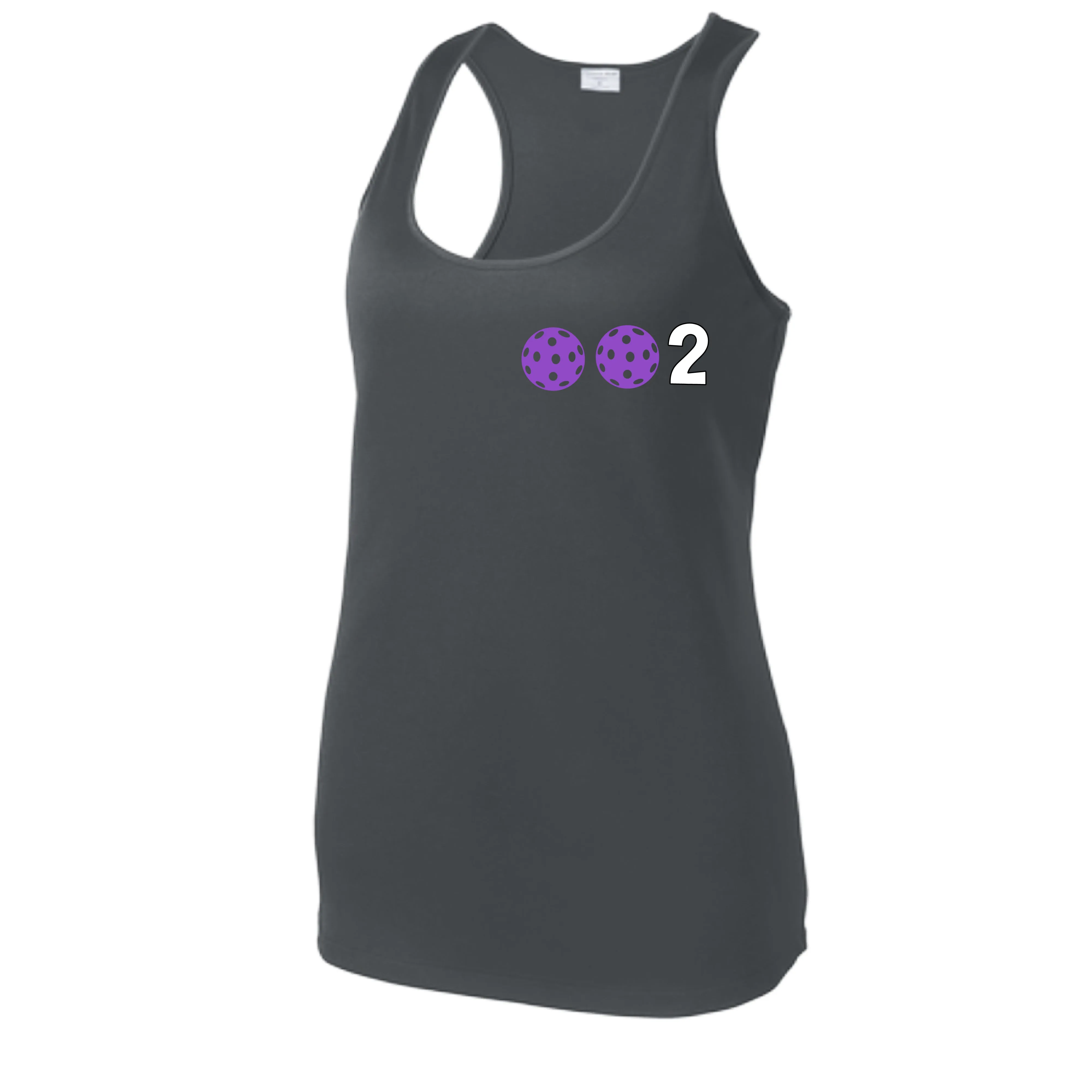 002 With Pickleballs (Colors Cyan Purple Rainbow) Customizable | Women’s Racerback Tank | 100% Polyester