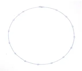 14K White Gold Bezel Set Diamond Necklace