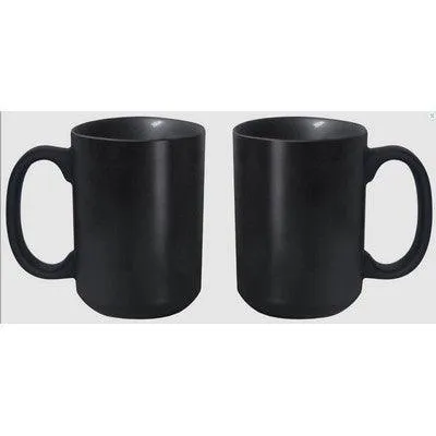 15 Oz. Ceramic Matte Full Color Black Mug Customized with your Brand or Logo