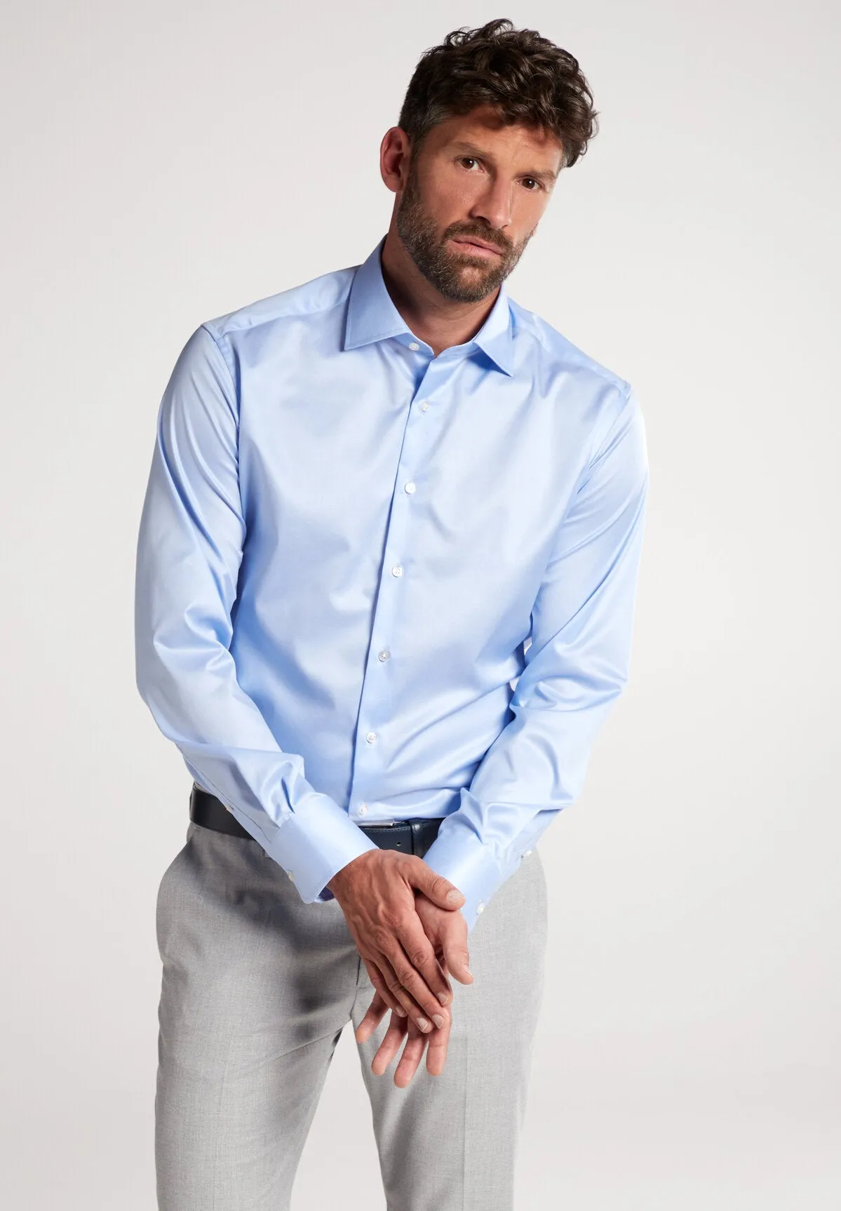 1863 By Eterna Luxury Modern Fit Shirt, Light Blue