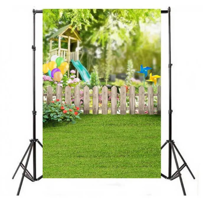 3x4m Colorful Lawn Park Printed Background For Children (Design 1) - CLEARANCE