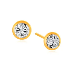 916 Gold Fine Faceted Earrings