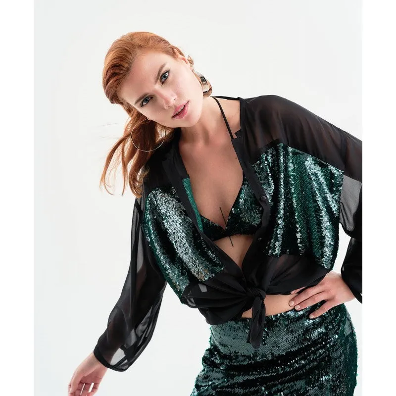 Access Fashion Muslin Shirt With Sequin Detail