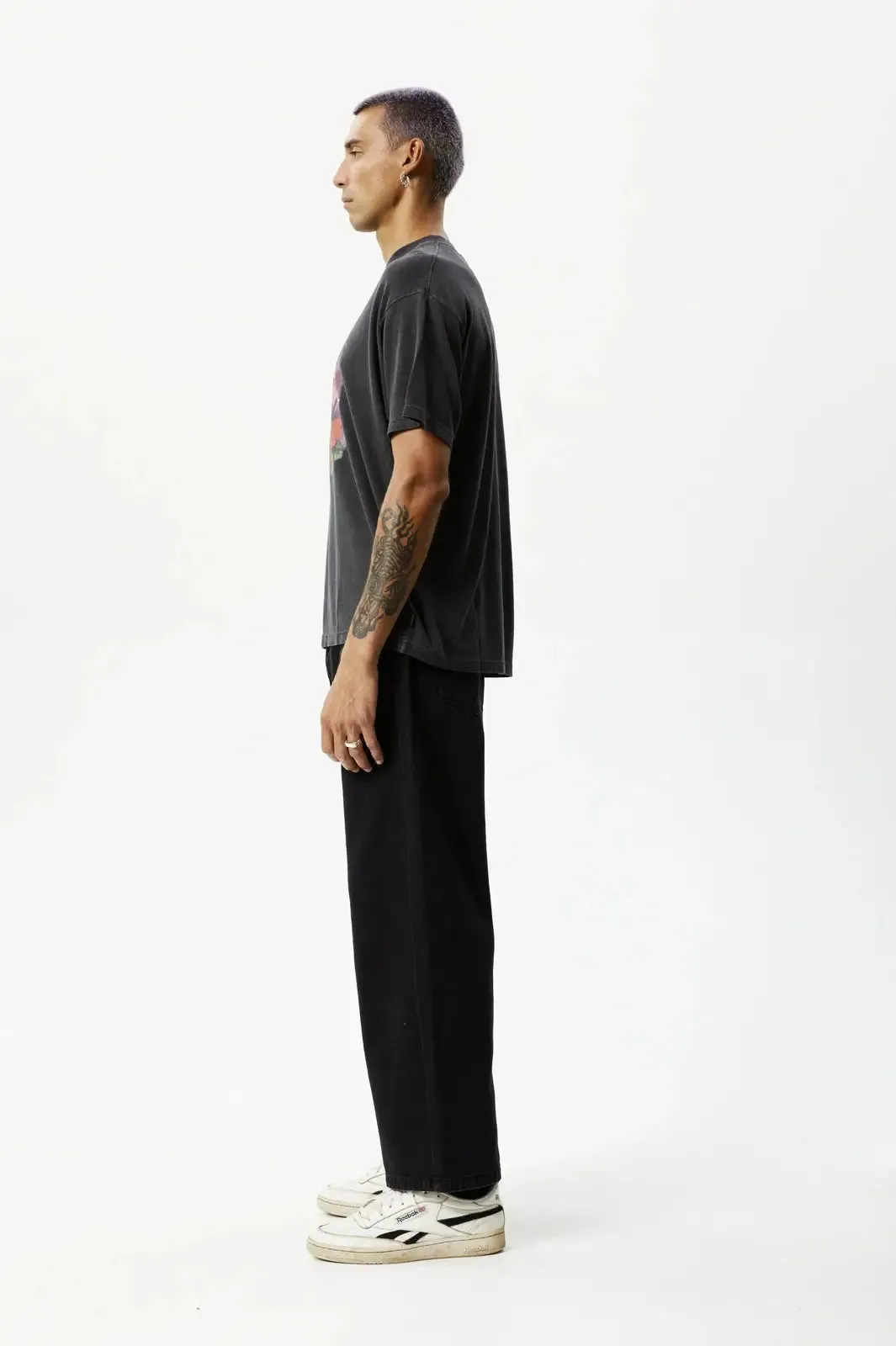 AFENDS holiday hemp boxy fit tee - stone black