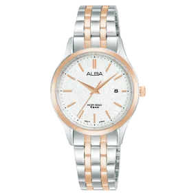 Alba Prestige Analogue Stainless Steel White Dial Watch AH7BR6X