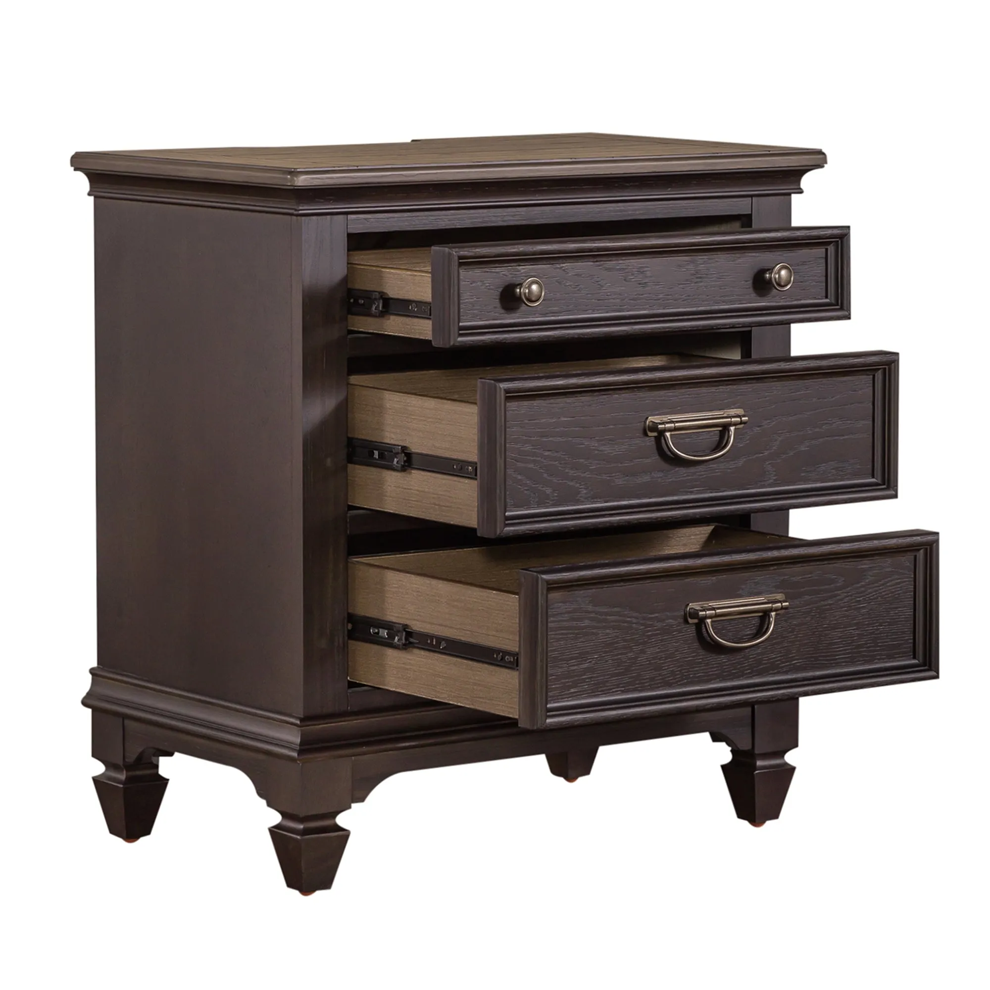 Allyson Park 417B-BR61 Night Stand w/ Charging Station