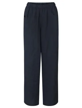 Amazing Woman Orla Long Linen Trouser Navy