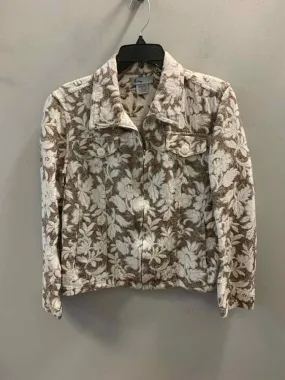 ANALOGY Tops Size M WHT/TAN Floral LONG SLEEVES TOP