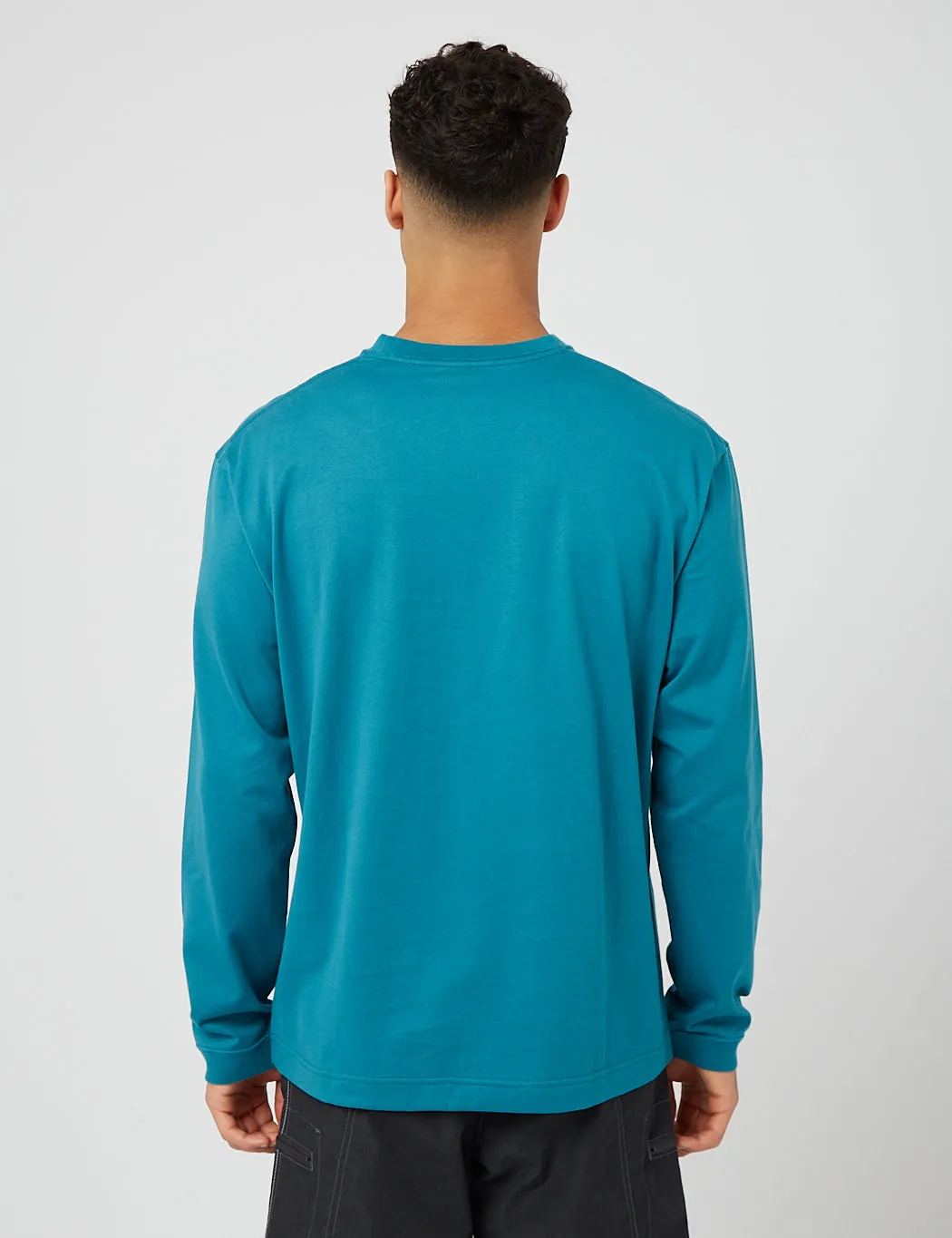 And Wander Composition Long Sleeve T-shirt - Blue Green