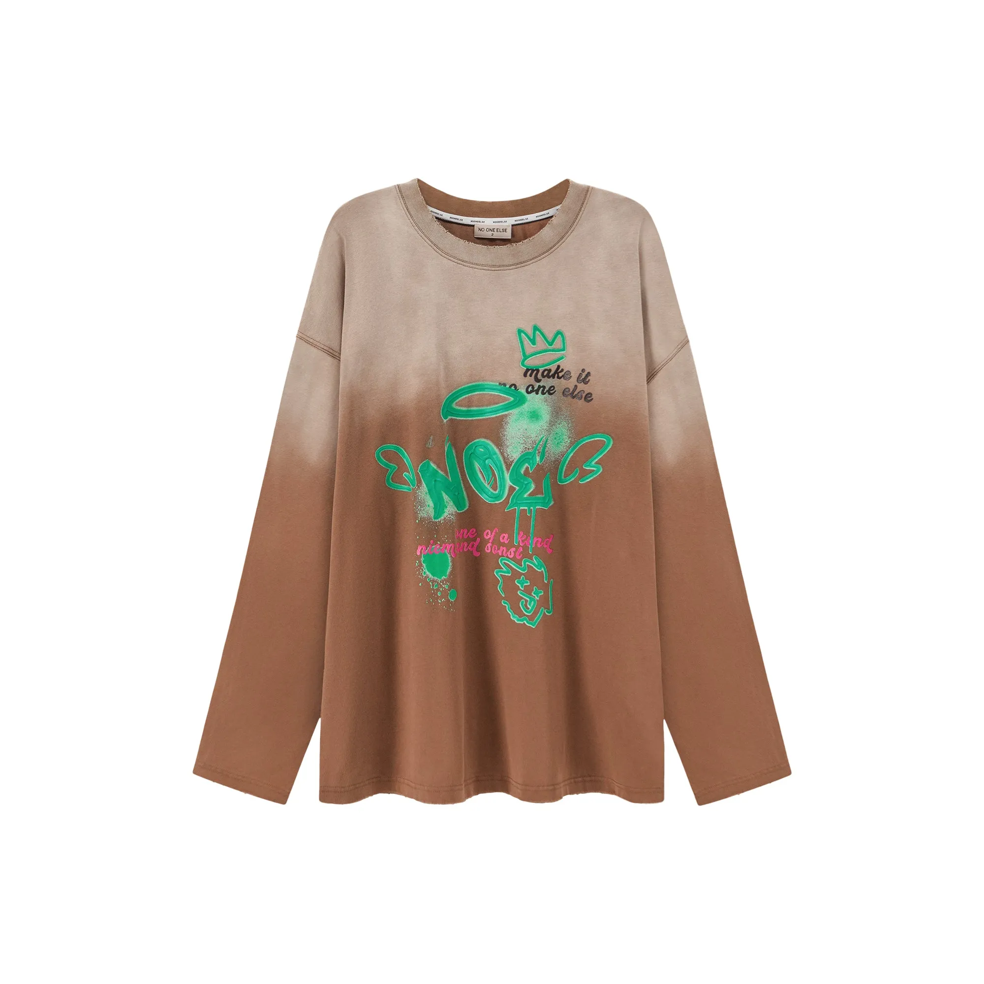 Angel Graffiti Logo Gradient Long-Sleeves Top