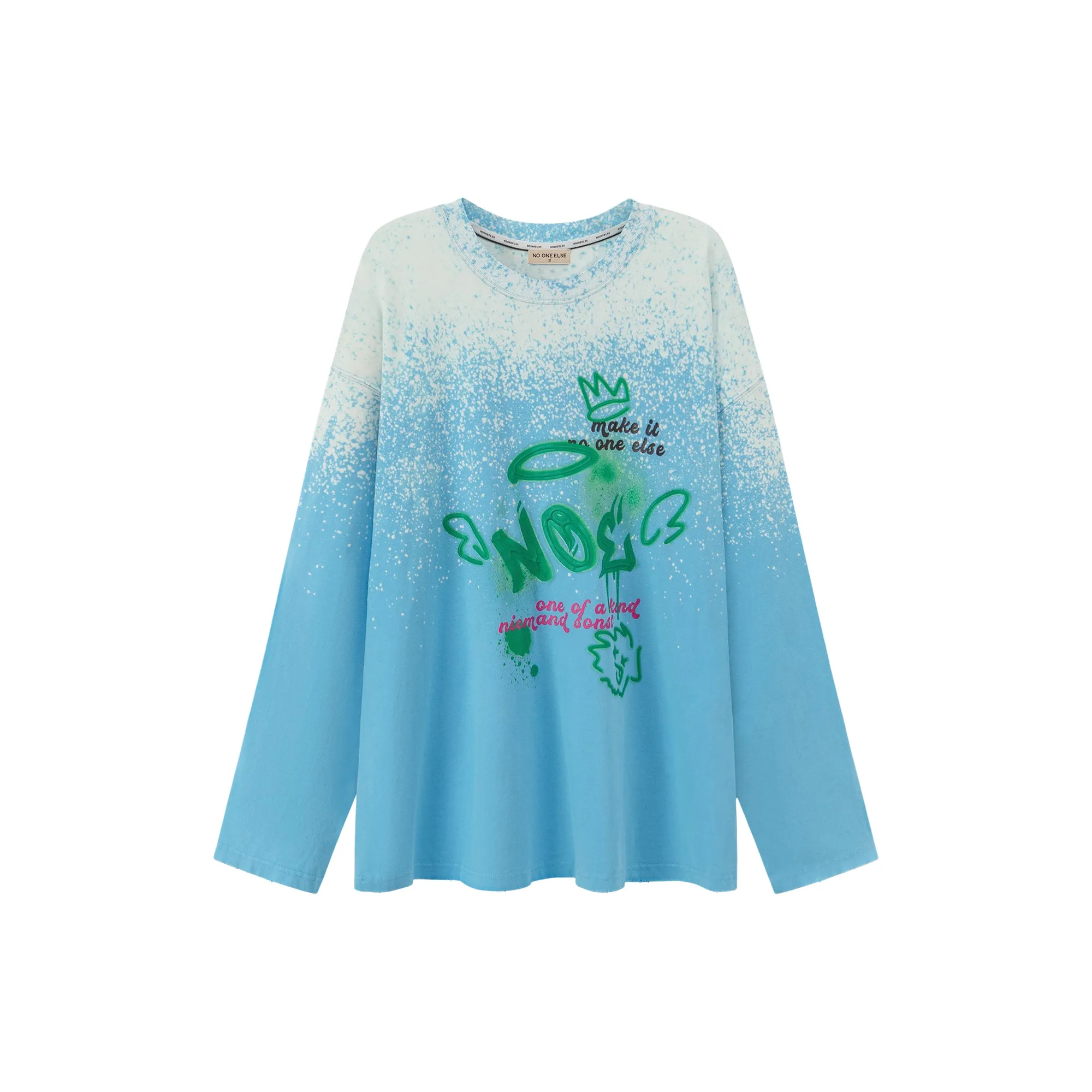 Angel Graffiti Logo Gradient Long-Sleeves Top