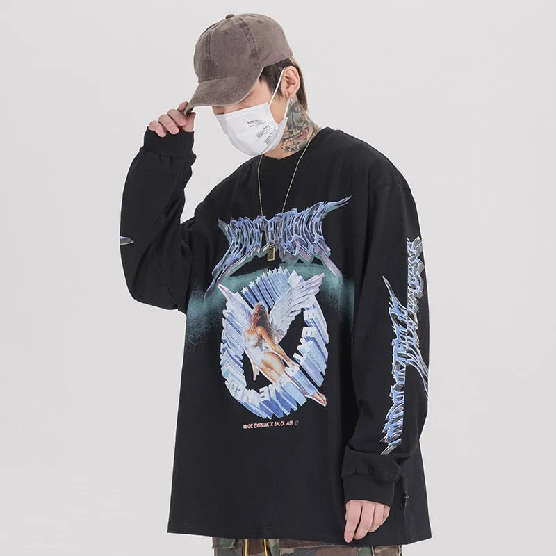 Angel Print Long Sleeve Tees