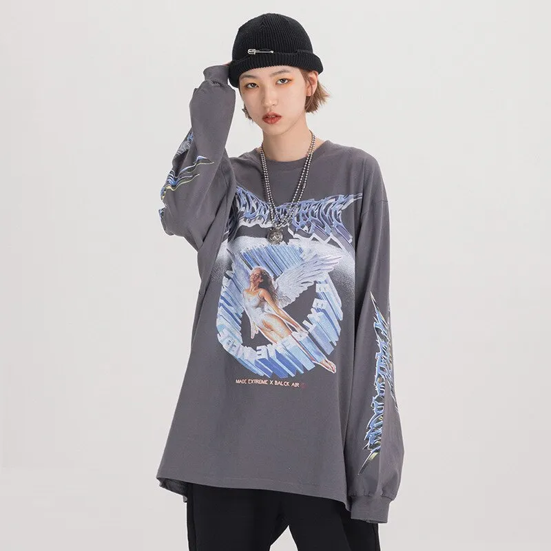 Angel Print Long Sleeve Tees