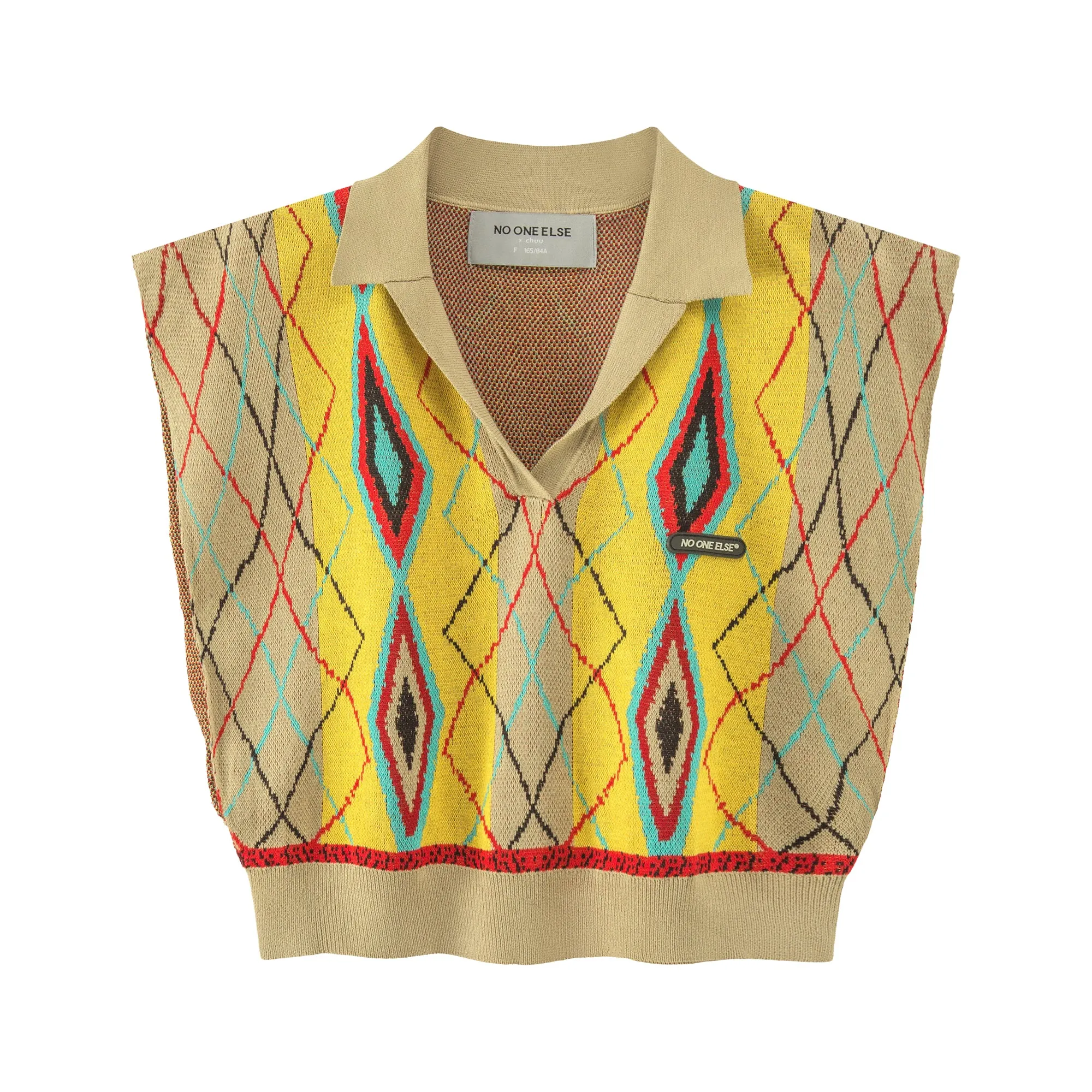 Argyle Crop Knit Top