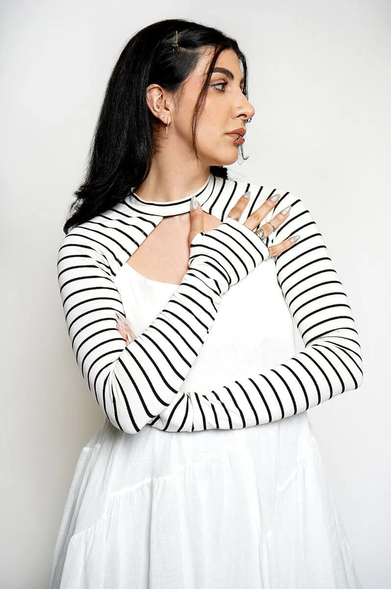 Ayla Shrug - B/W Stripe