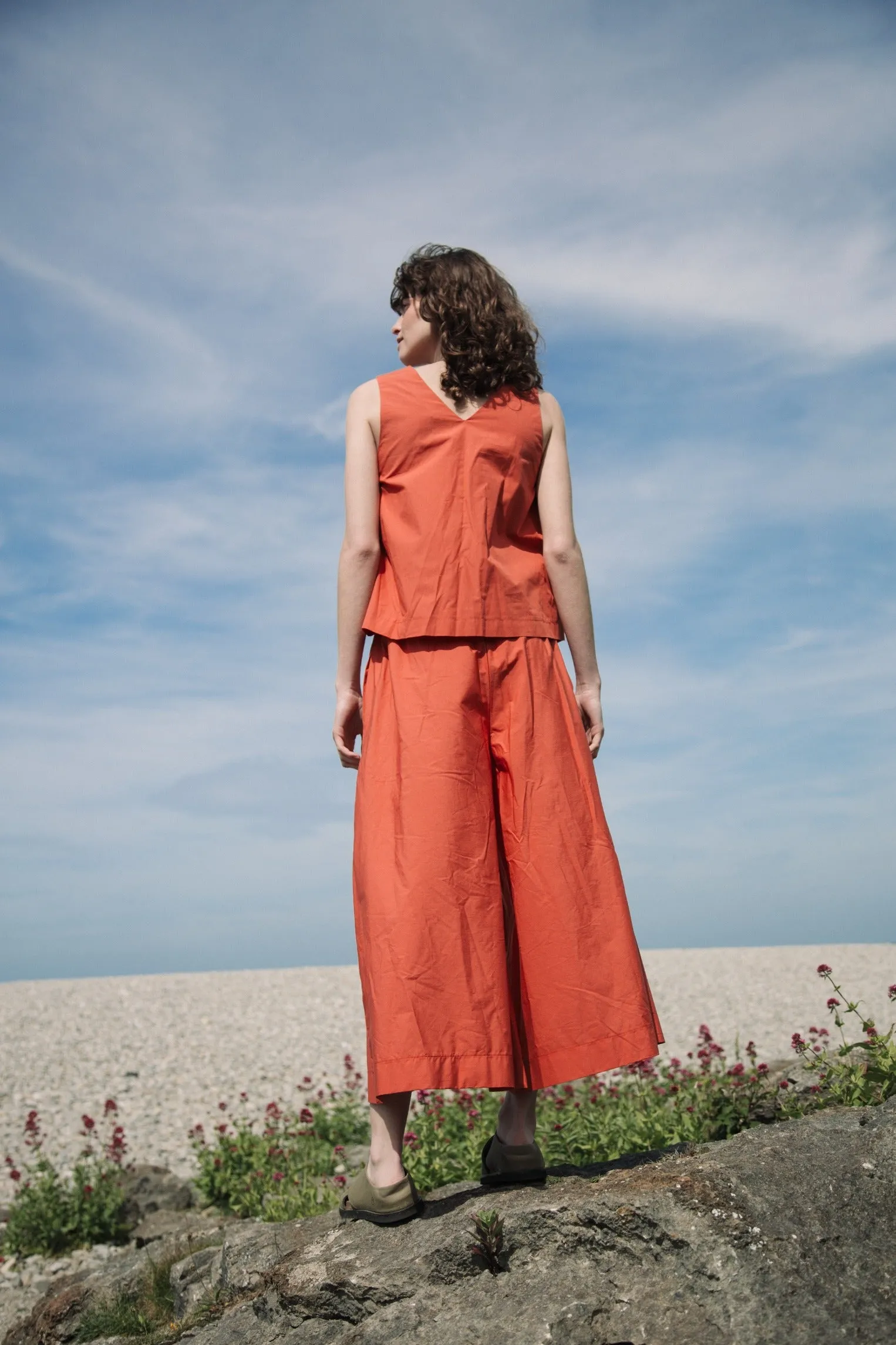 Azure Organic Cotton Vest in Rust