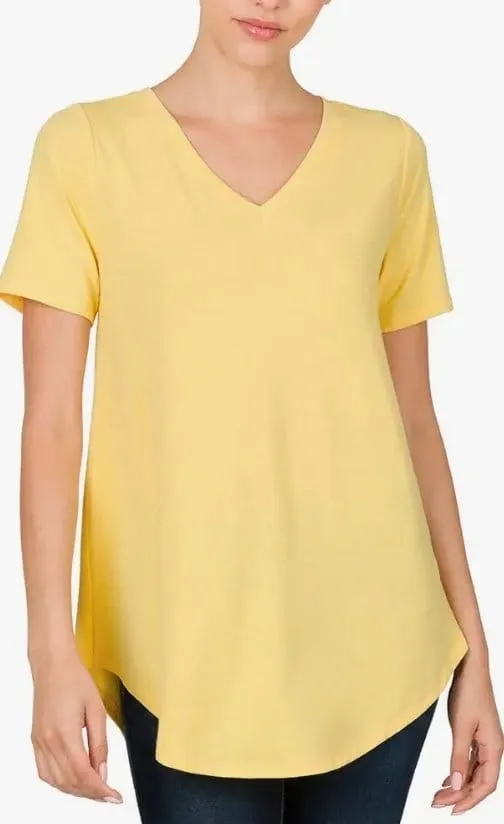 Banana V Neck Short Sleeve Top