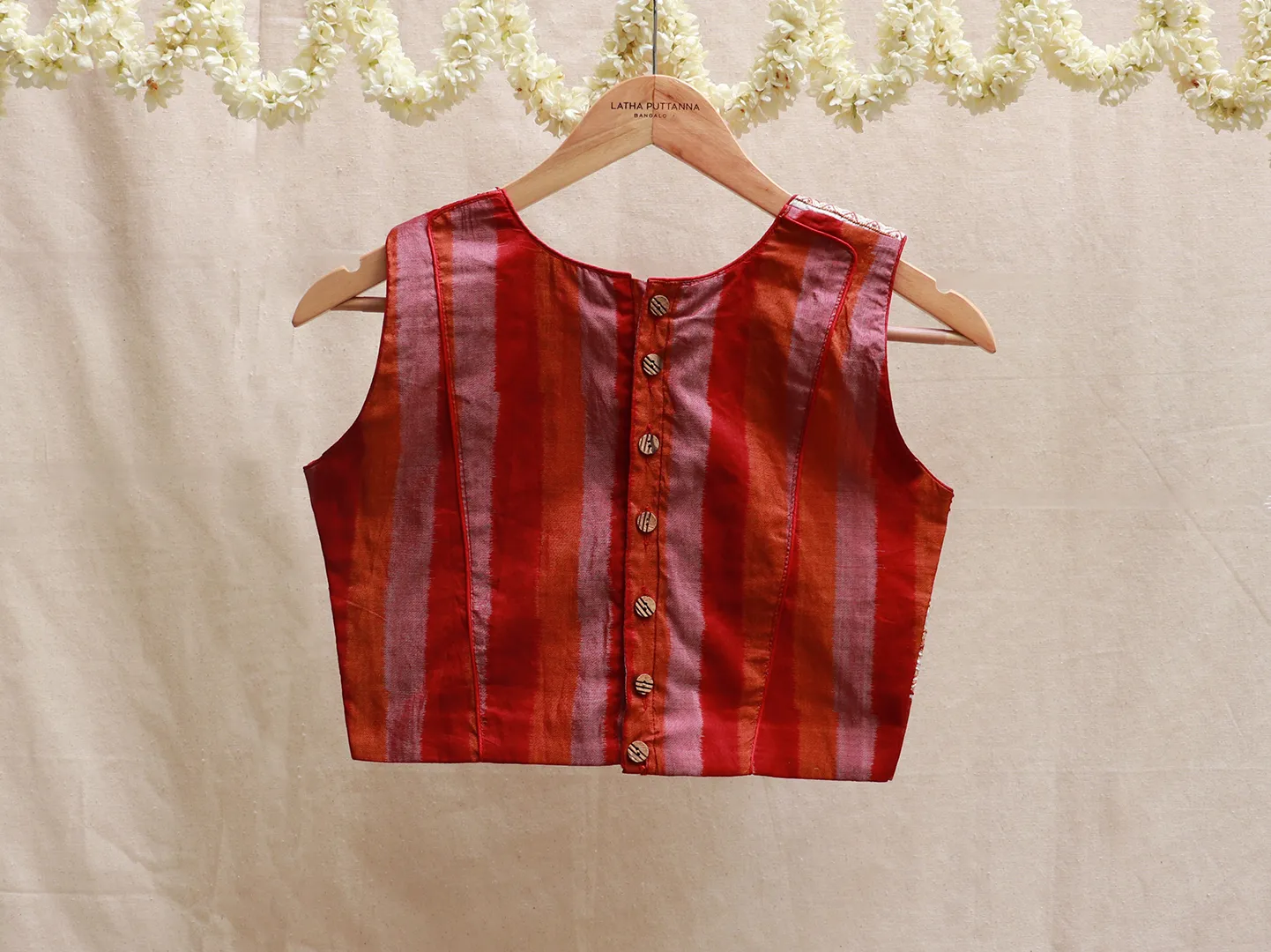 Barn Red, Ikkat, Hand embroidery blouse