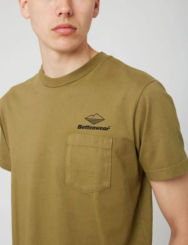 Battenwear Team Pocket T-Shirt (5.5 oz) - Olive Green