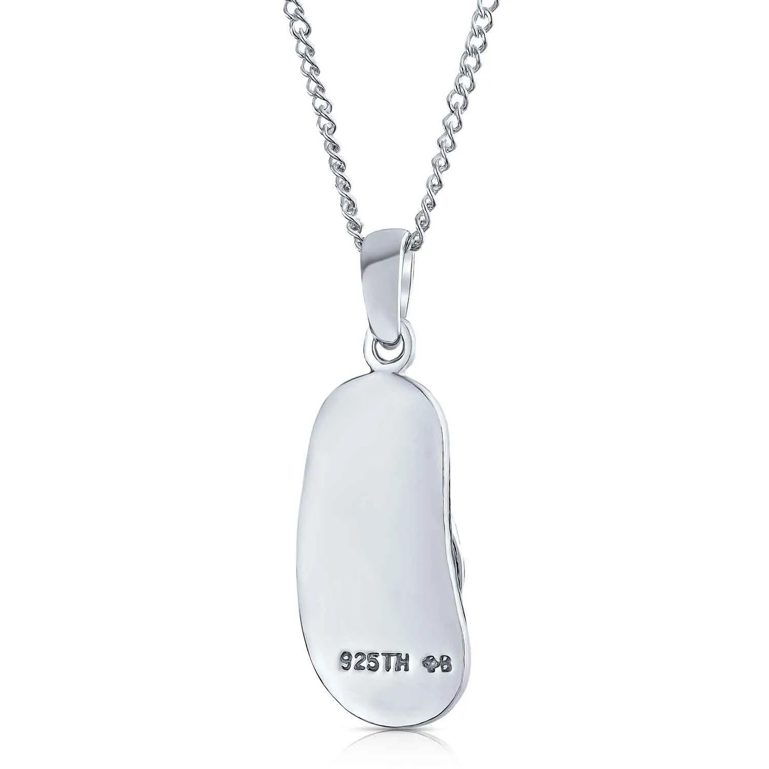 Beach Flip Flop Sandal Pink Pendant CZ .925 Sterling Silver Necklace