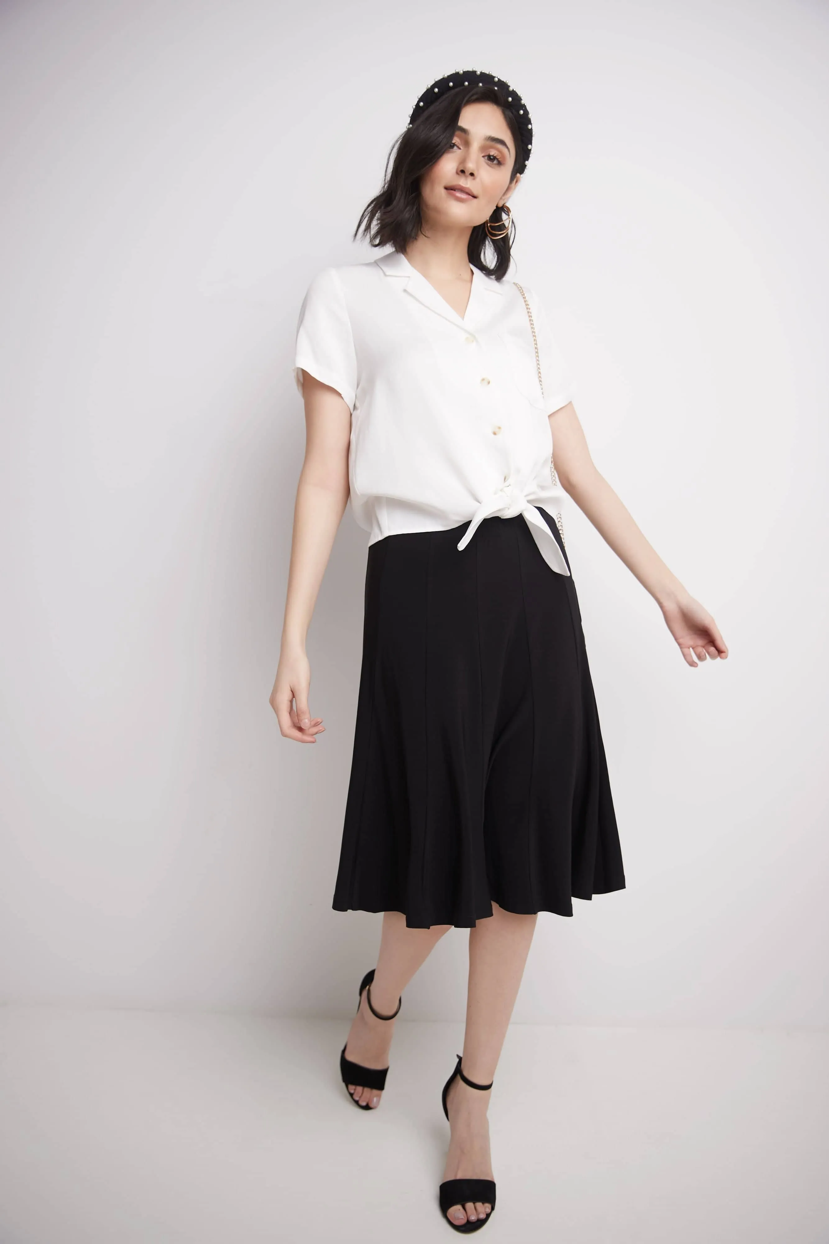 Bell Shaped Long Skirt with Flippy Flare