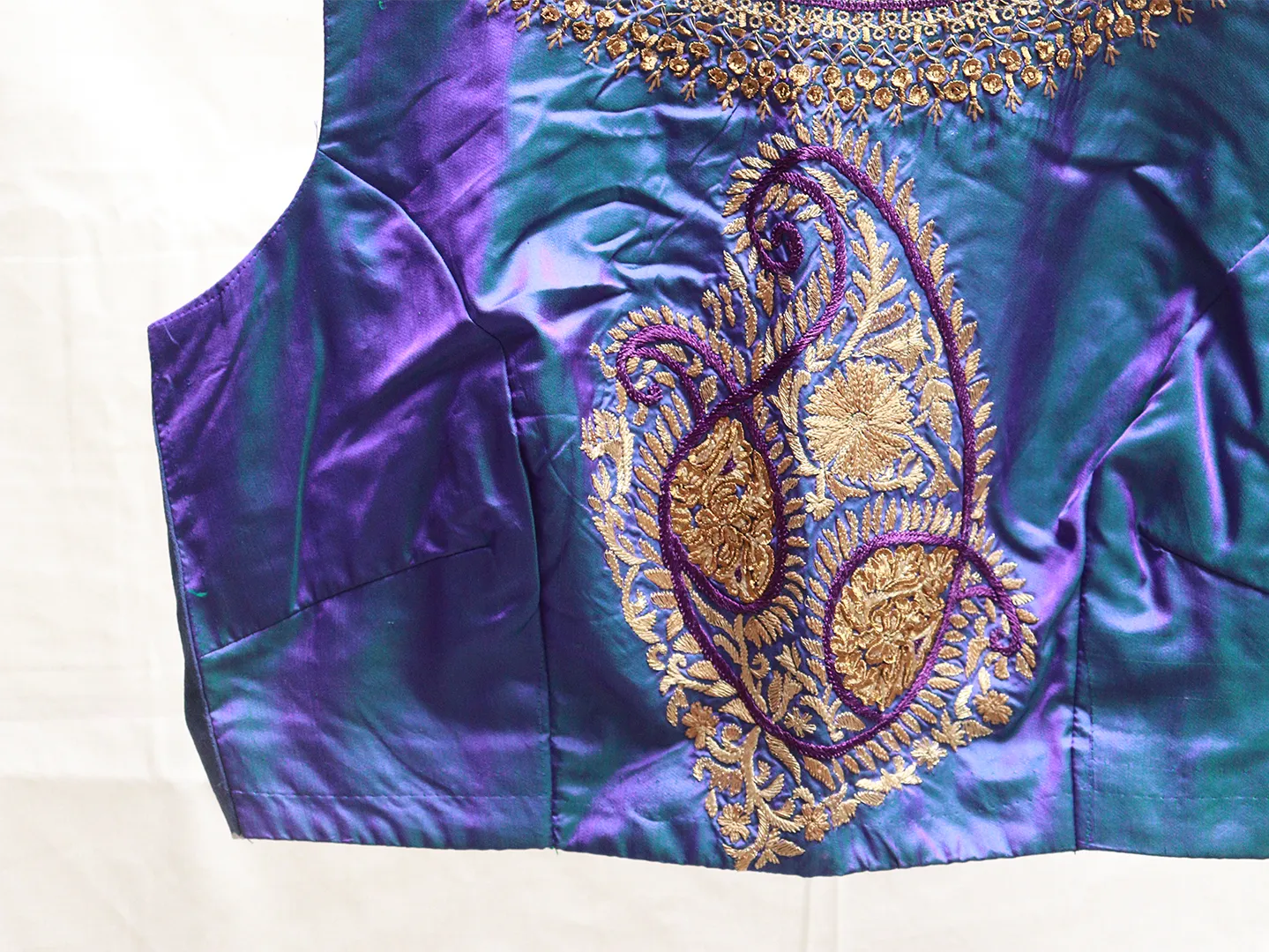 Berry blue, Karnataka silk blouse