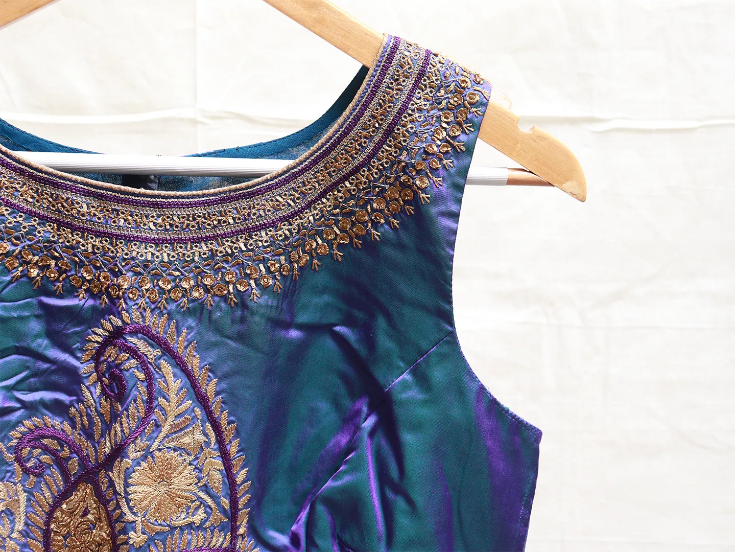 Berry blue, Karnataka silk blouse