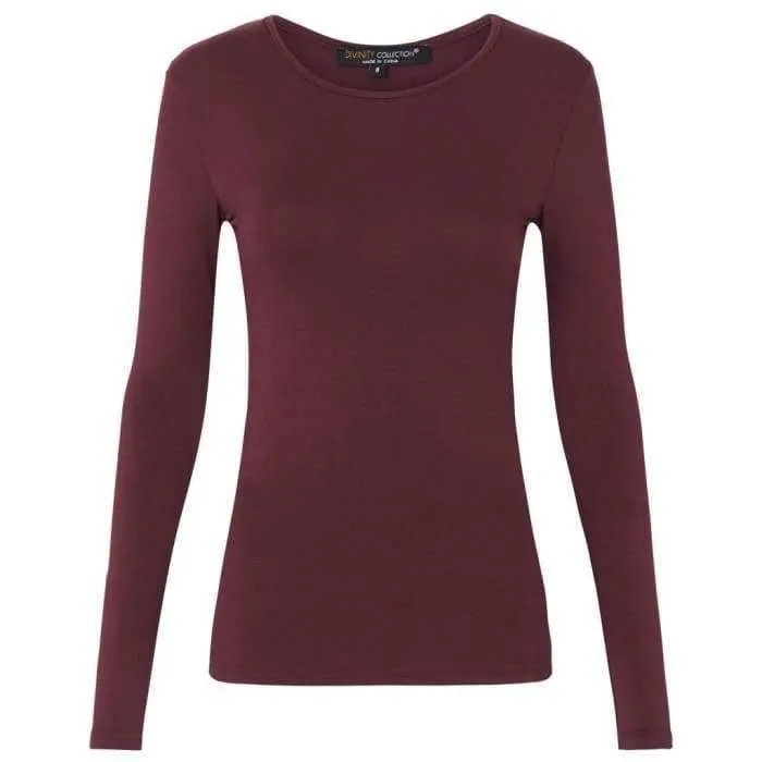 Berry Long Sleeve Cotton Top