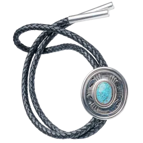 Birdseye Kingman Turquoise Bolo Tie | Leonard Nez