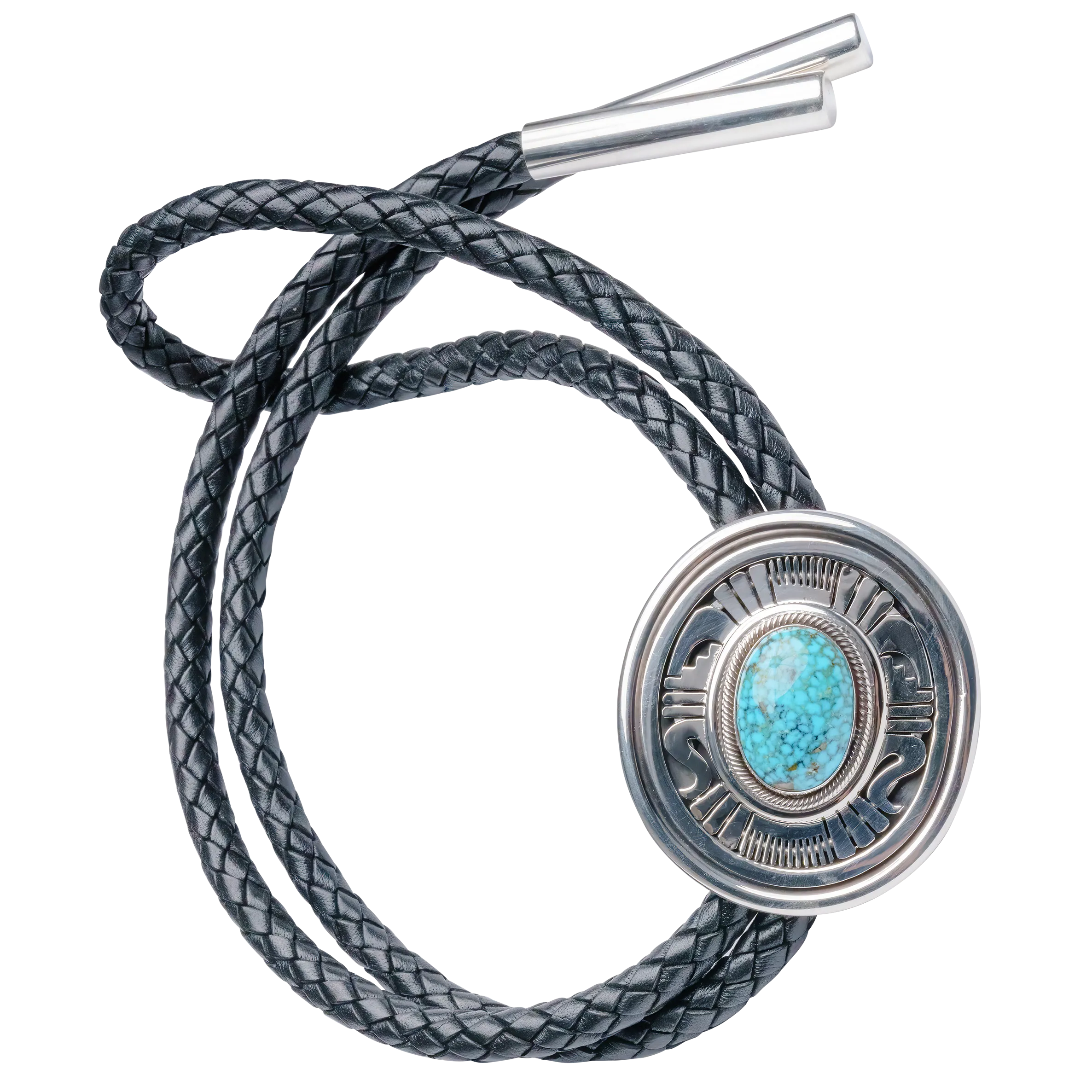 Birdseye Kingman Turquoise Bolo Tie | Leonard Nez