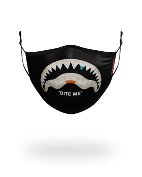 BITE ME SHARK (BLK) POLYESTER FACE MASK