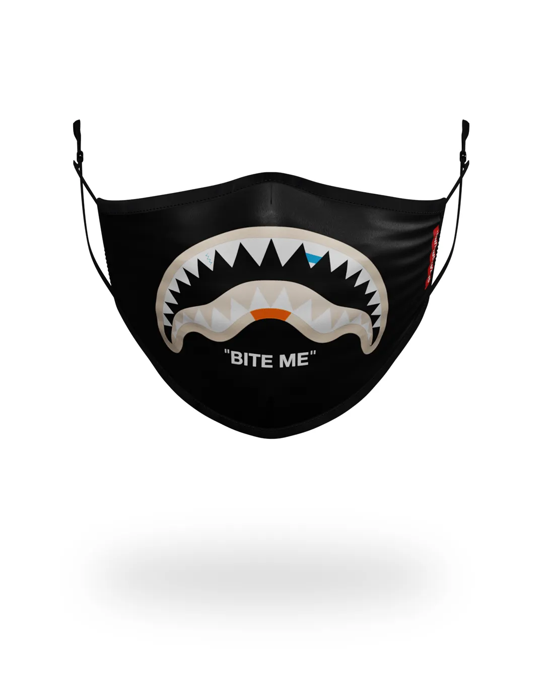 BITE ME SHARK (BLK) POLYESTER FACE MASK