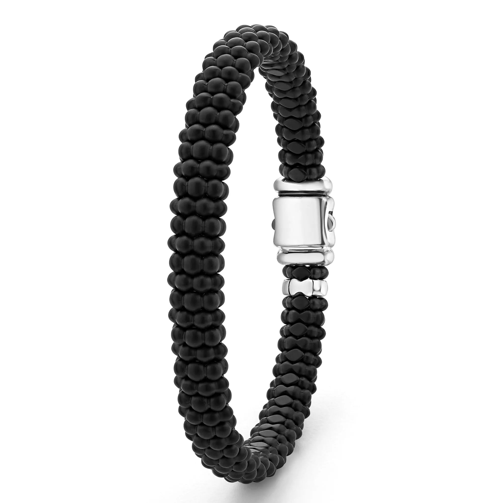 Black Caviar Matte Ceramic Beaded Bracelet | 9mm