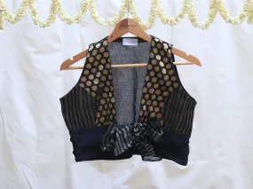 Black, crepe silk, Polka blouse