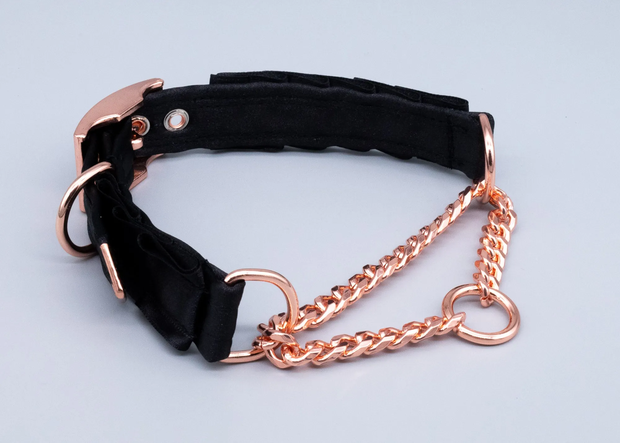 Black Mini O-Ring Martingale Collar