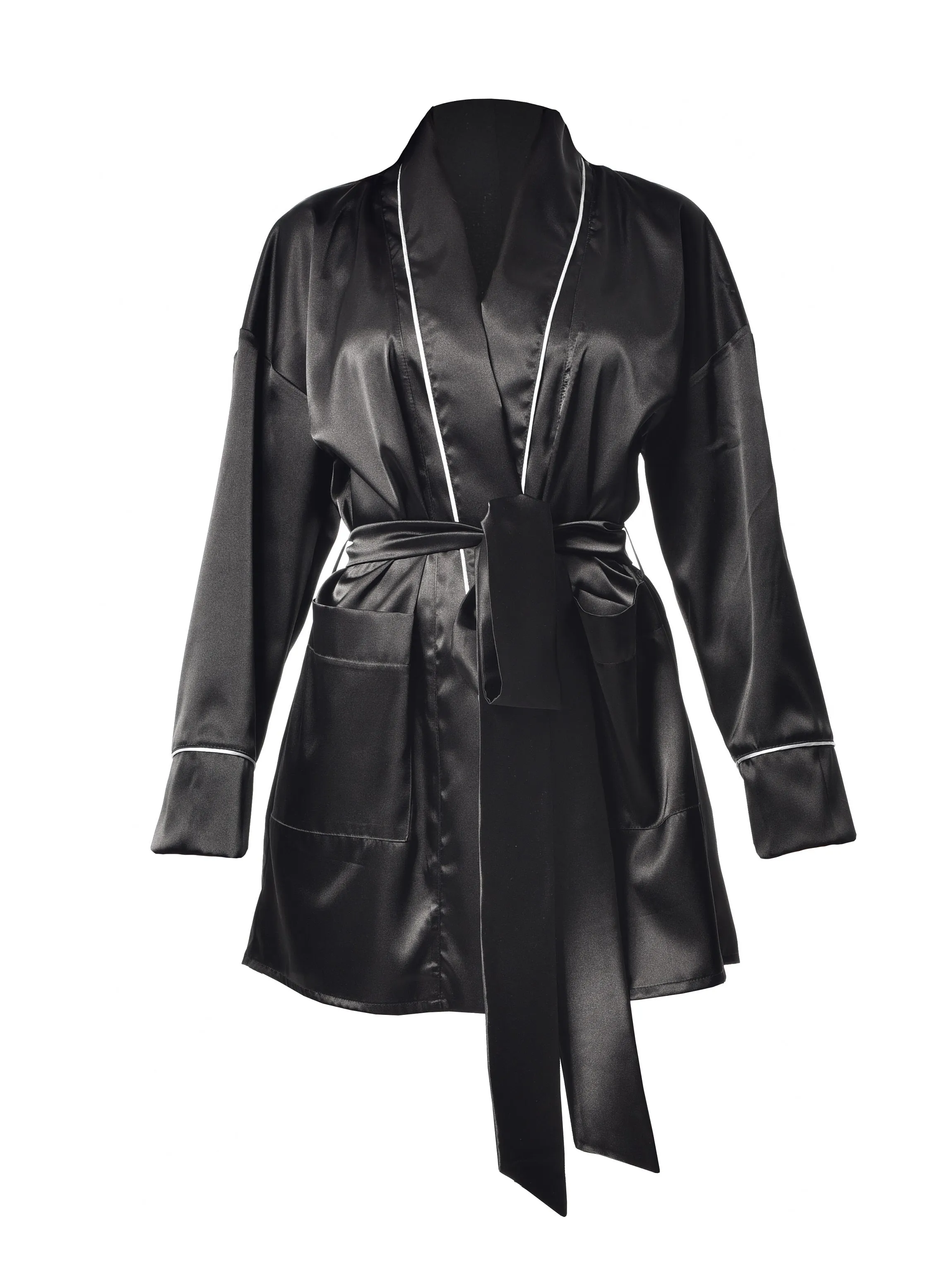 Black Satin Robe