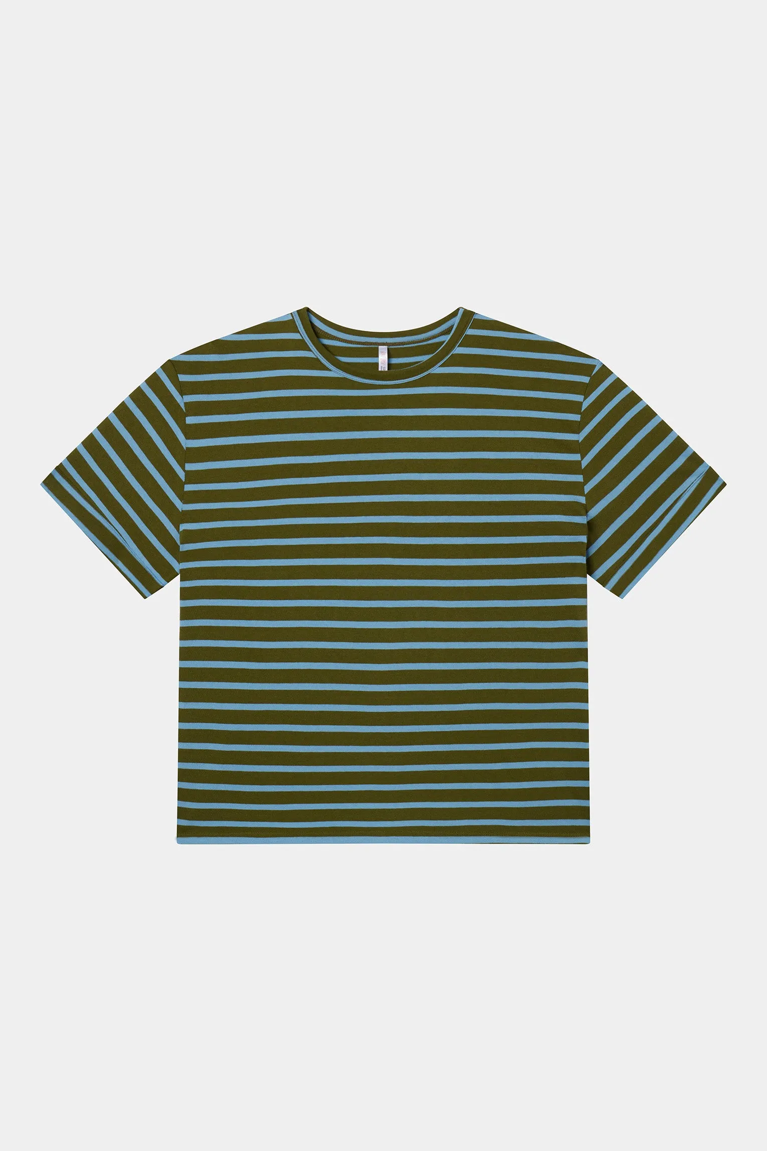 BOIFRIEND T-SHIRT IN OLIVE STRIPE