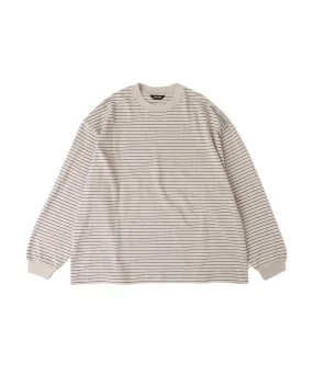 BORDER WIDE L/S T-SHIRT "L.BEIGE"