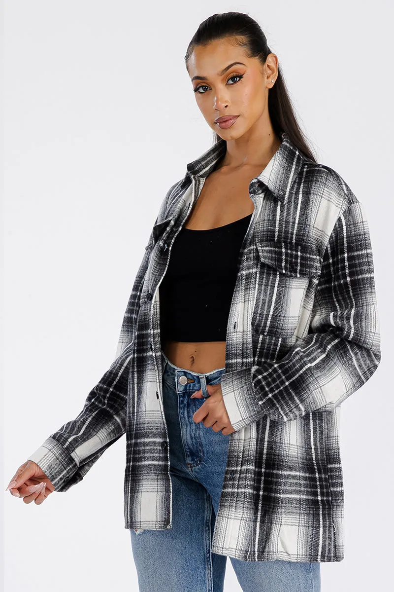 BOYFRIEND OVERSIZED SOFT FLANNEL SHACKET