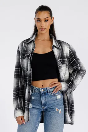 BOYFRIEND OVERSIZED SOFT FLANNEL SHACKET