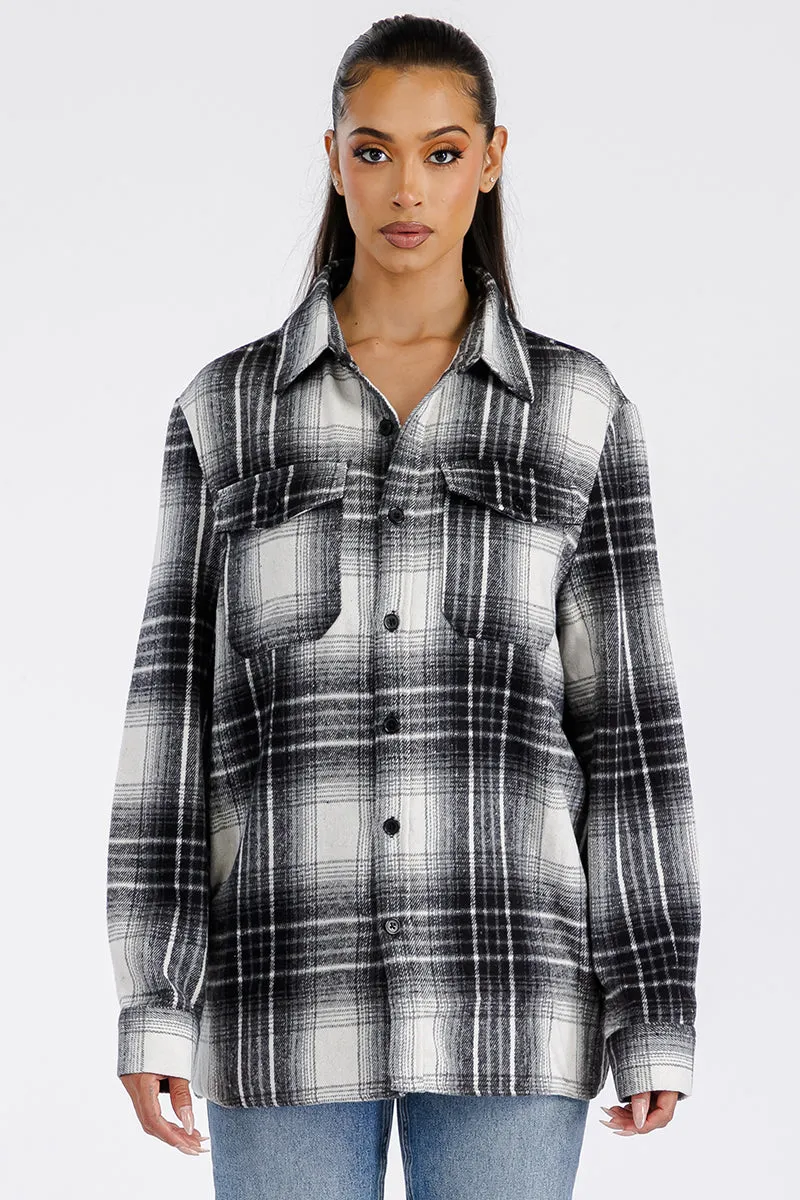 BOYFRIEND OVERSIZED SOFT FLANNEL SHACKET