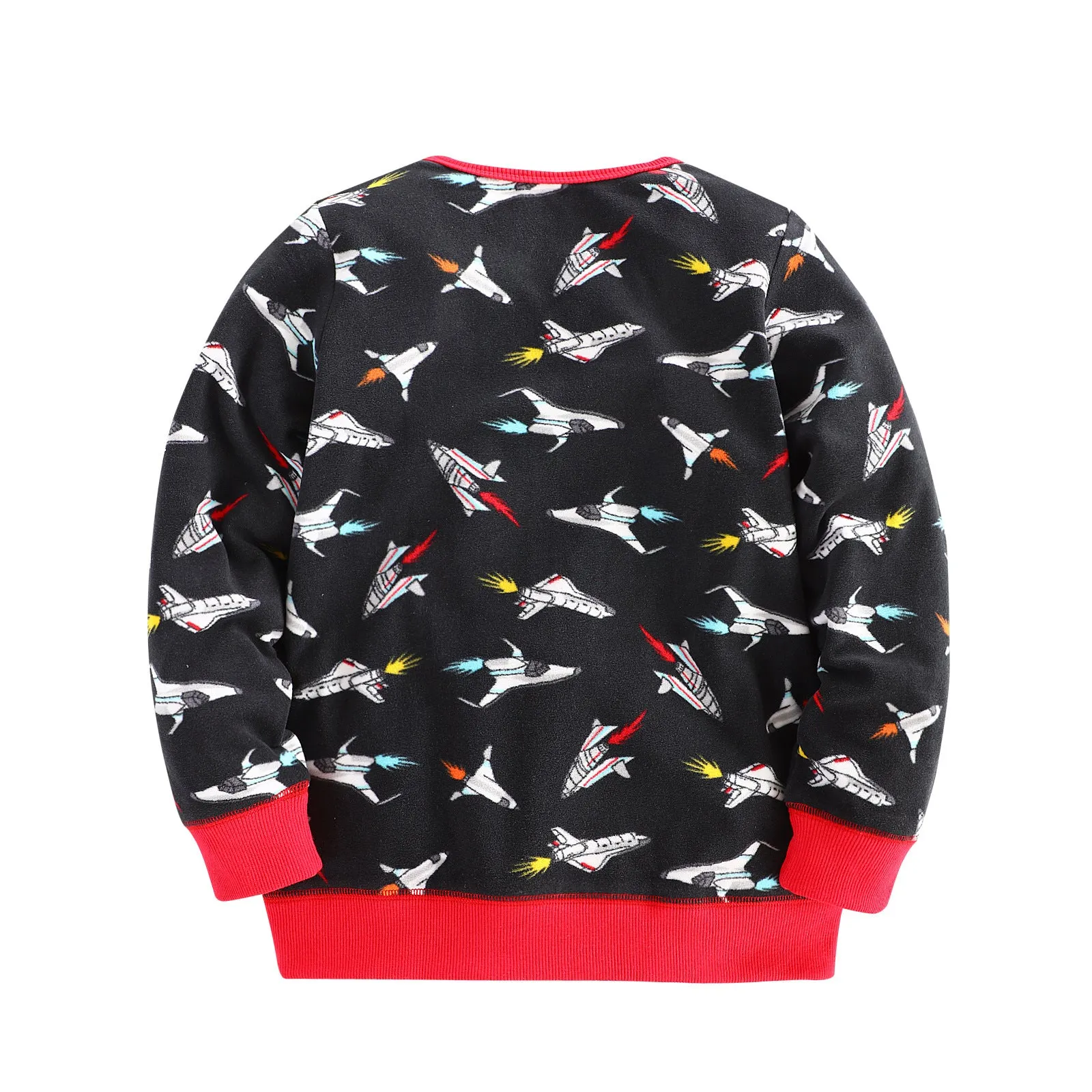 Boys Full Sleeve Spaceship Print Sweatshirt