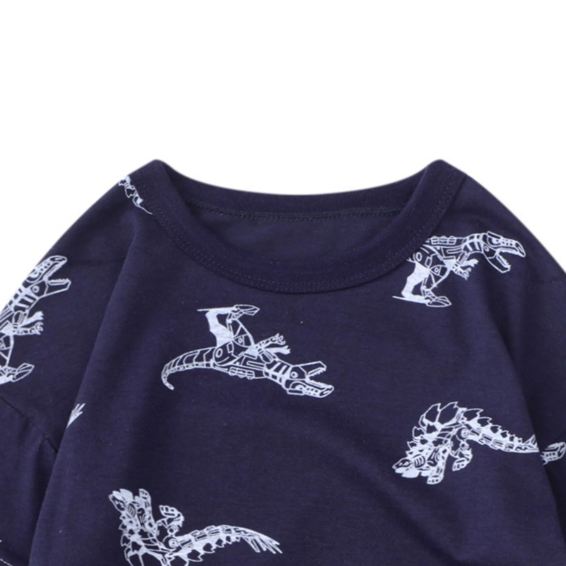 Boys Long Sleeve Dinosaur Print Blue