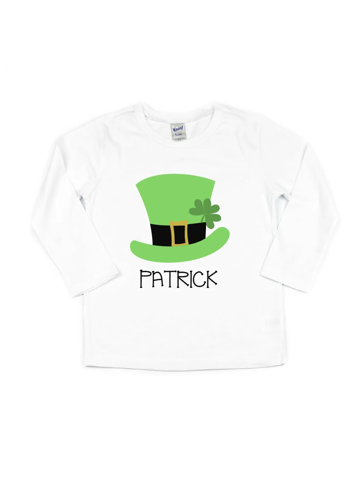 Boys Personalized Leprechaun Hat Tee - White