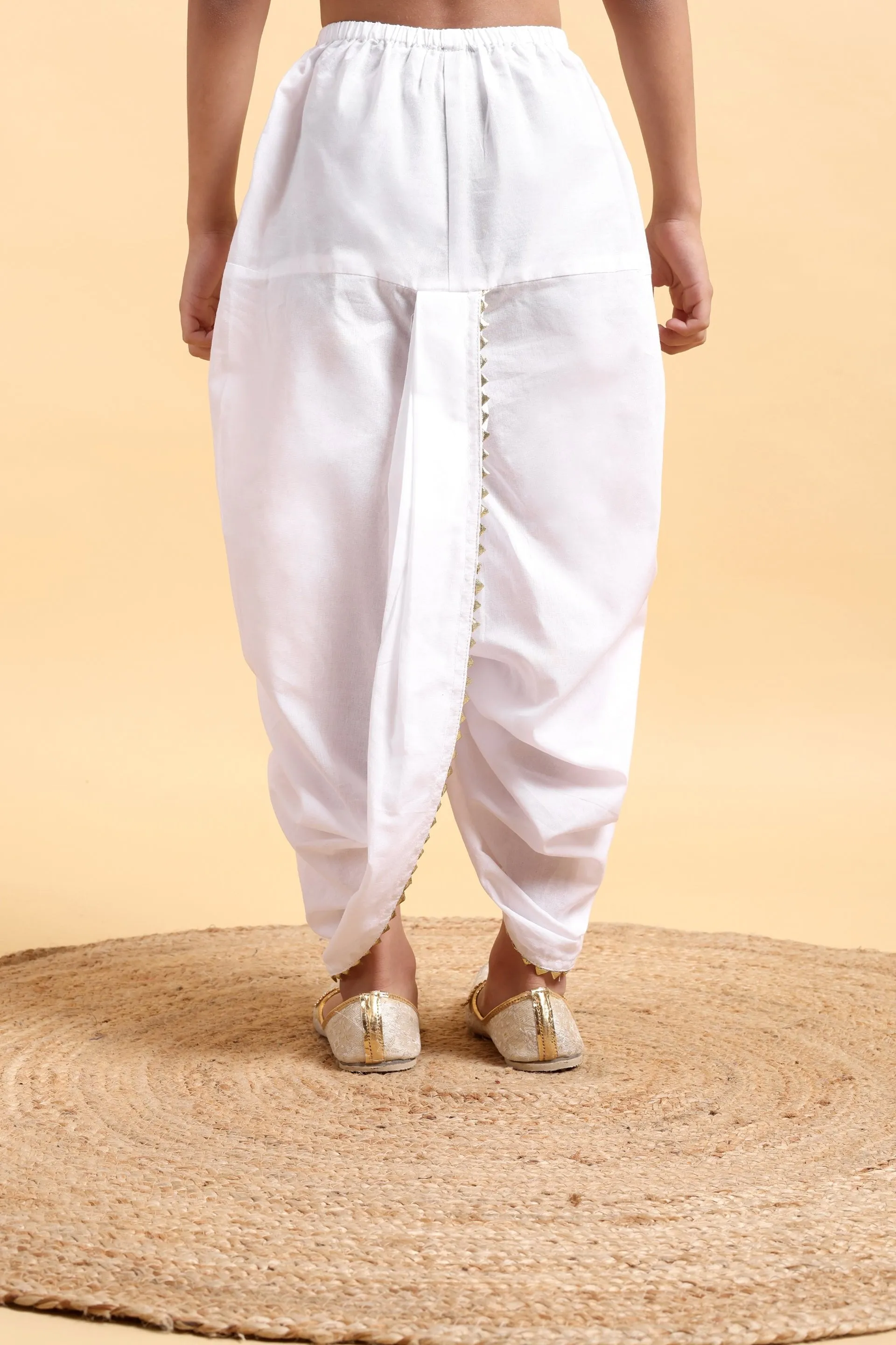 Boys White Cotton Basic Dhoti