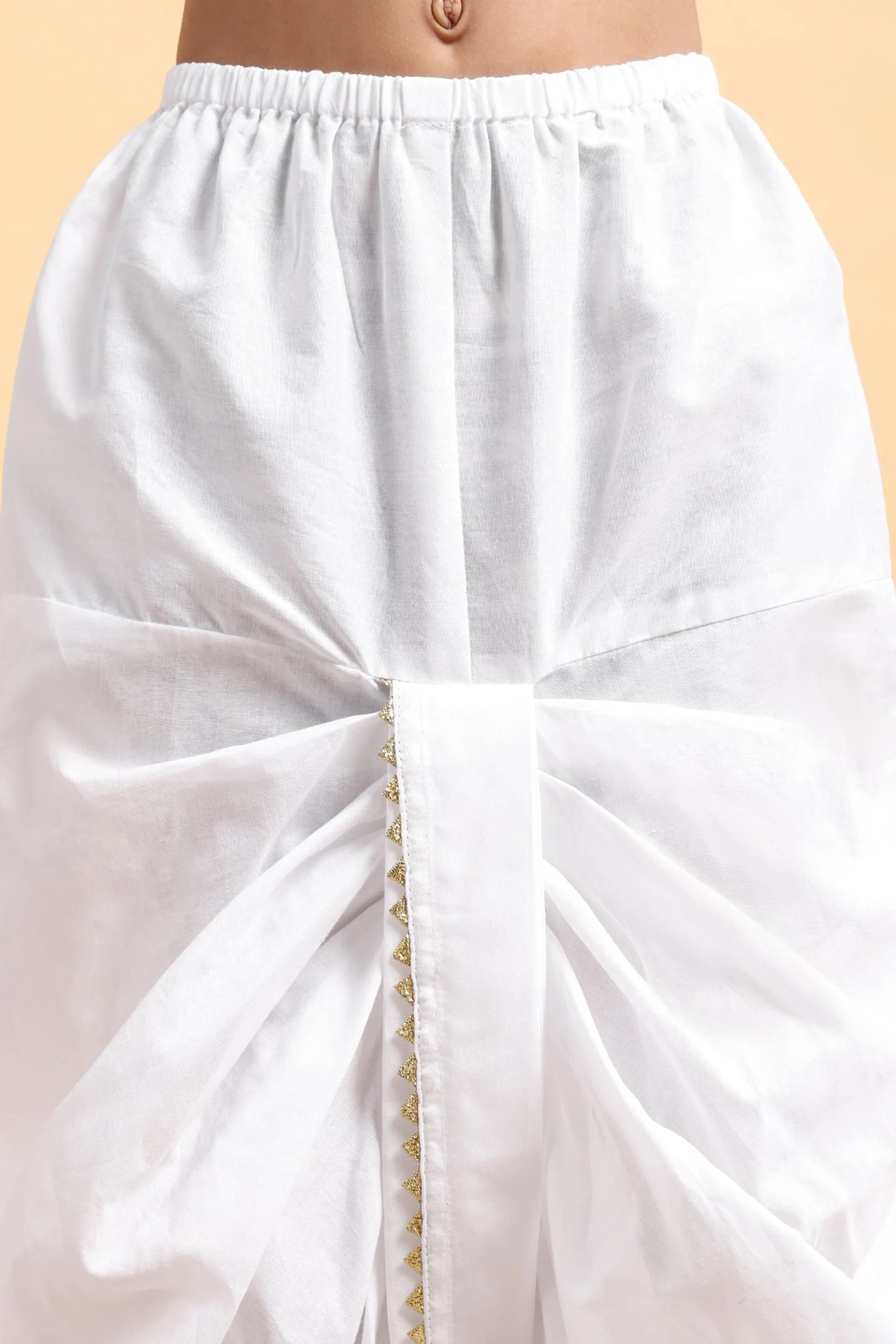 Boys White Cotton Basic Dhoti