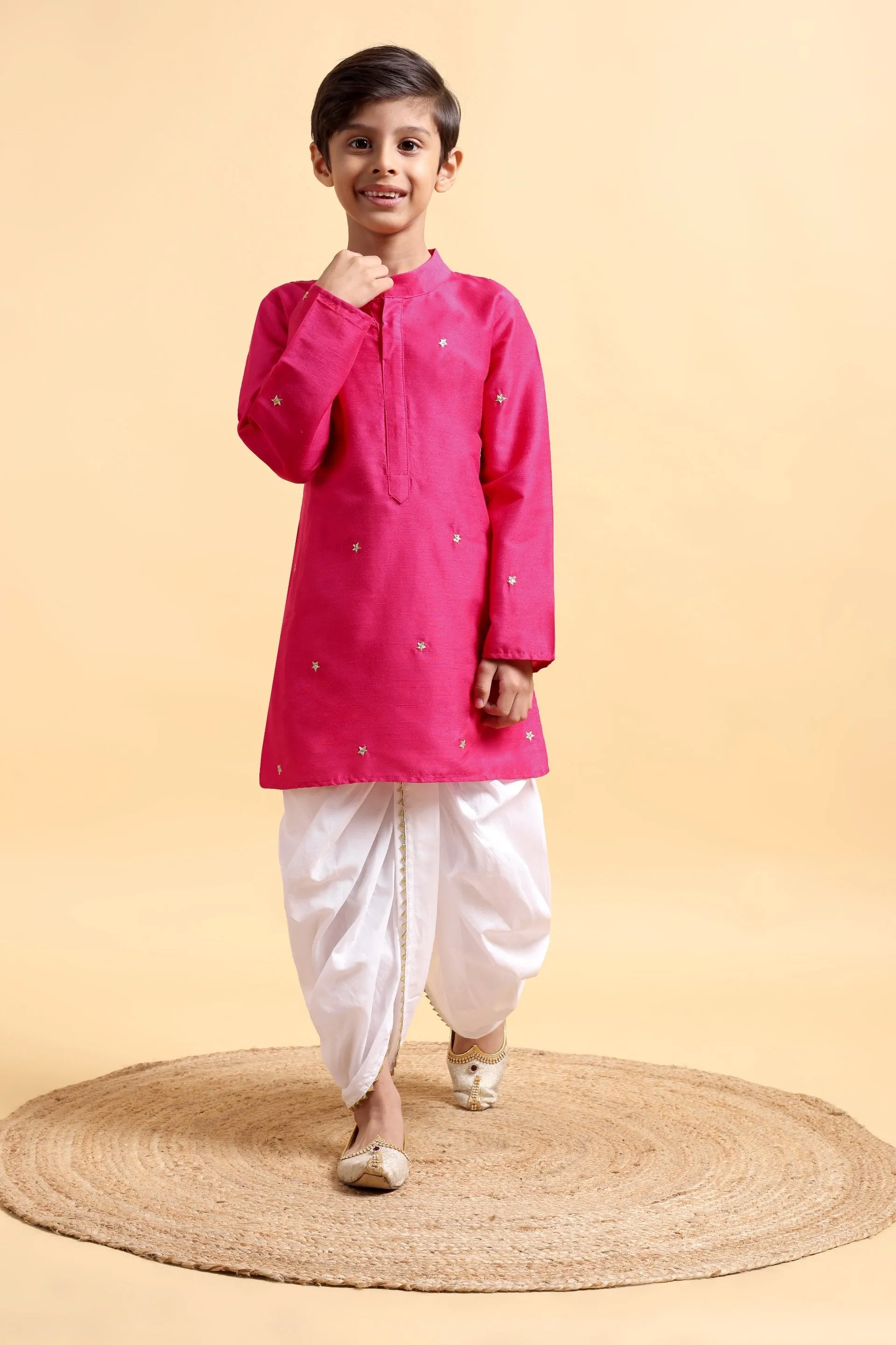 Boys White Cotton Basic Dhoti