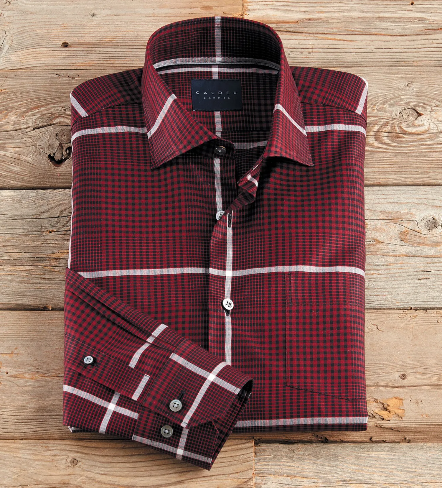 Calder Carmel Long Sleeve Windowpane Plaid Shirt