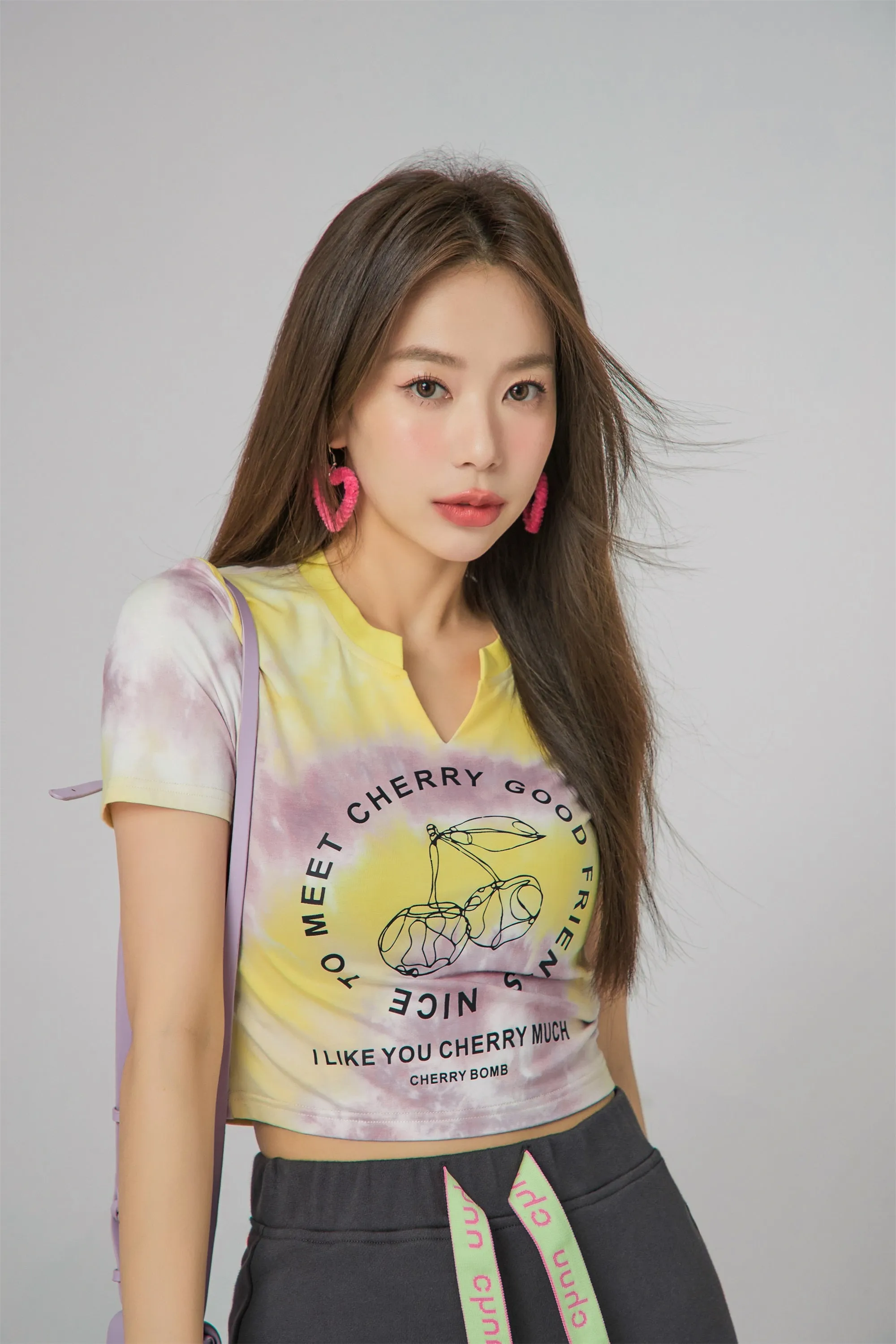 Cherry World Tie-Dye Crop Top