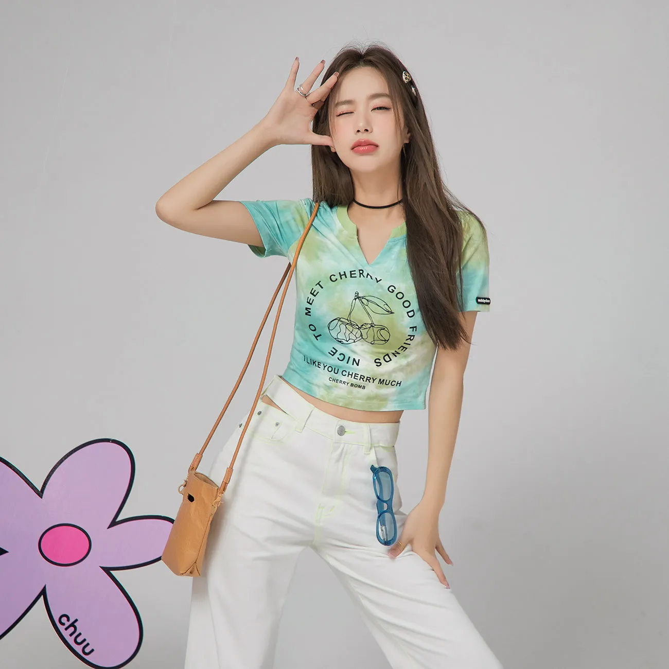 Cherry World Tie-Dye Crop Top